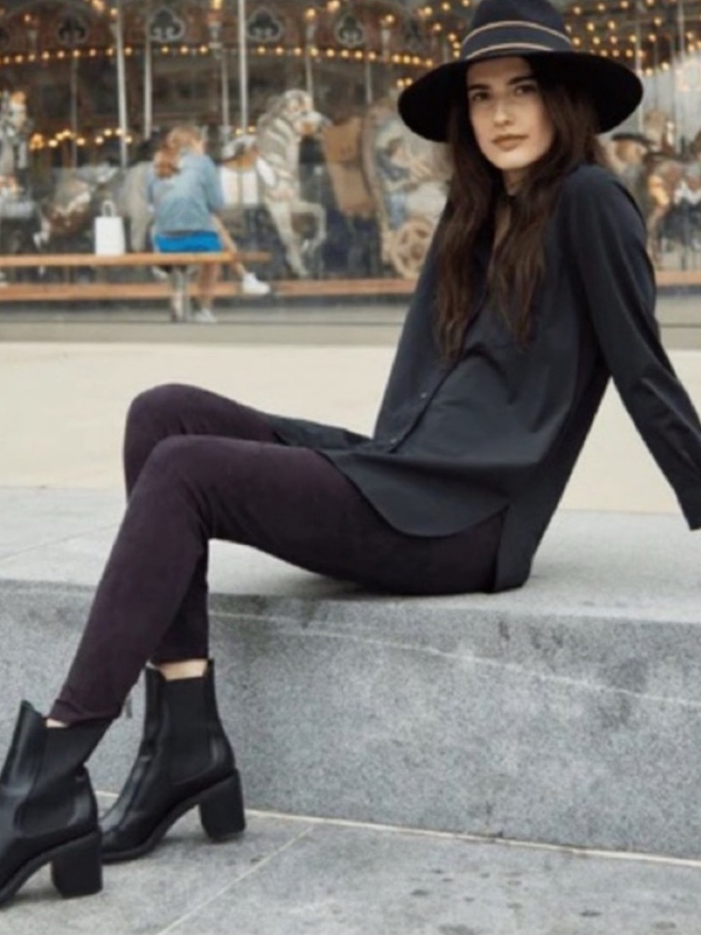NWOT Lysee High Waist Faux Suede Legging~Black